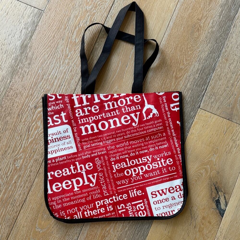 Lululemon Classic Red Reusable Shopping Tote Bag OS New